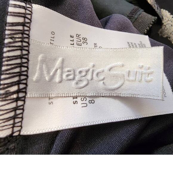 Miraclesuit Magicsuit Shine On Nicole Black Silver Tankini Top Size 8 - Picture 5 of 9